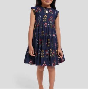 NWT Pink Chicken Navy floral cotton dress 10Y